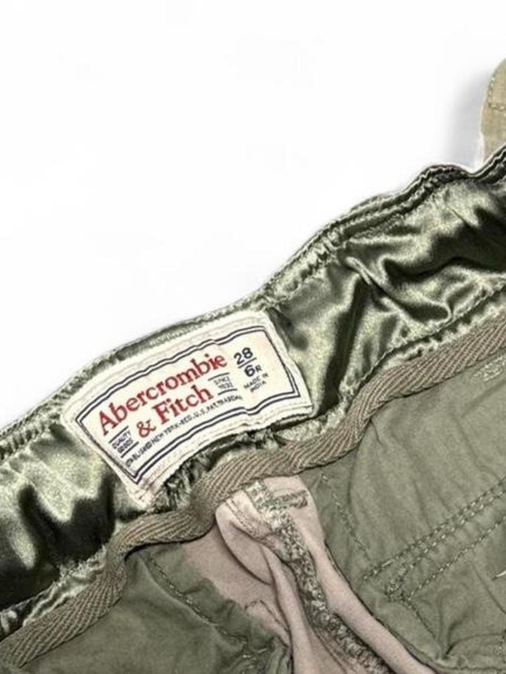 Abercrombie & Fitch Beige & Green Camo Cargo Pants - Picture 4 of 5